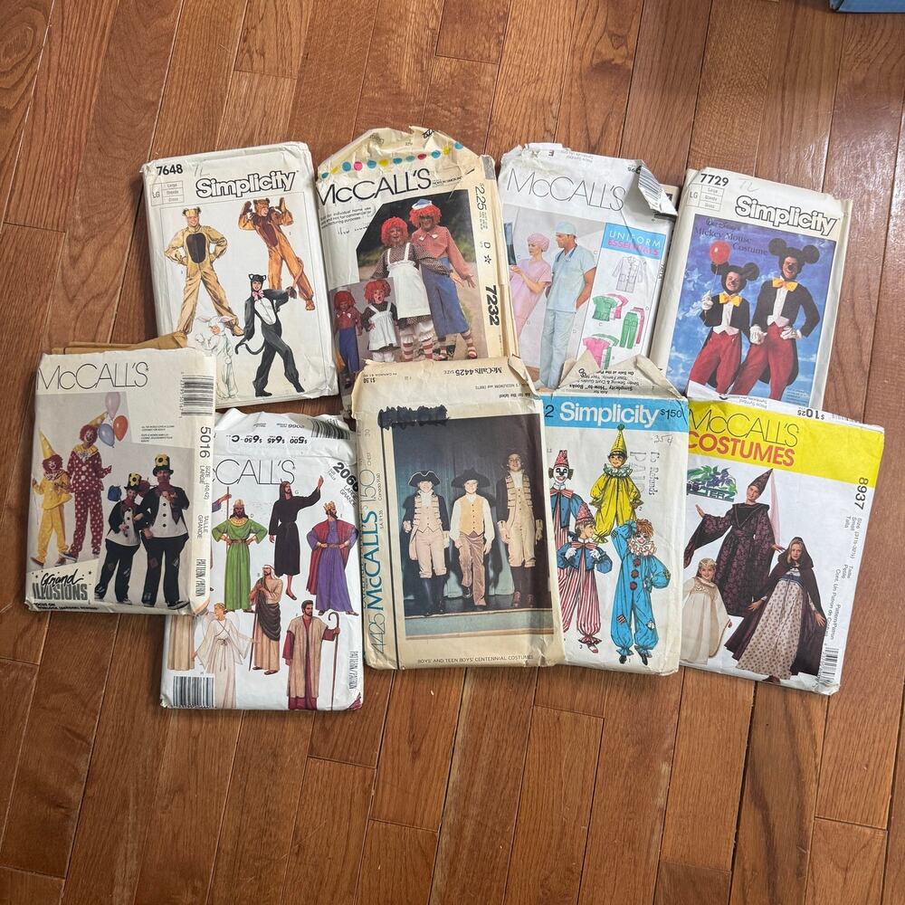 Lot of 9 Vintage Costume Sewing PAtterns Child- Adult